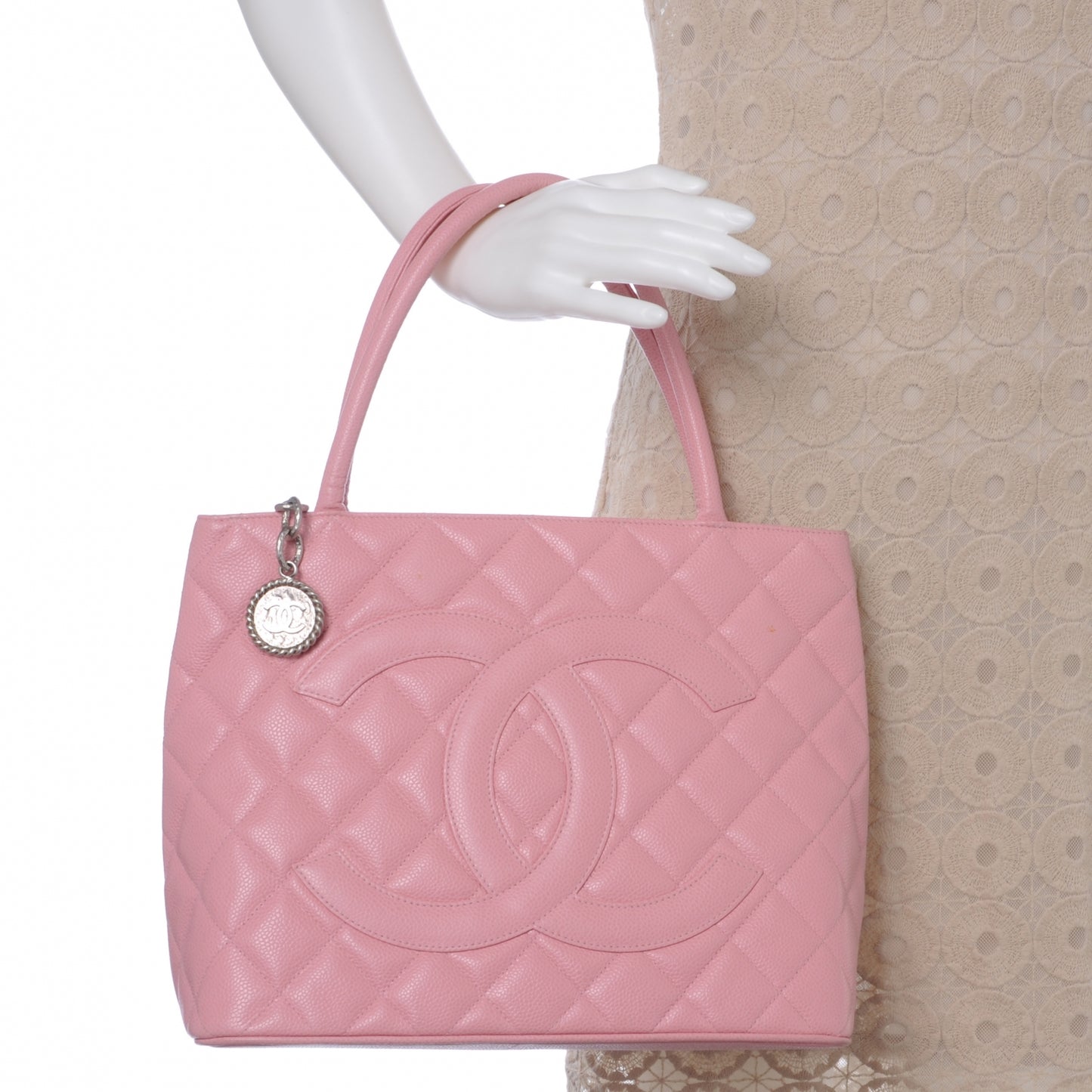 Caviar Medallion Tote Pink