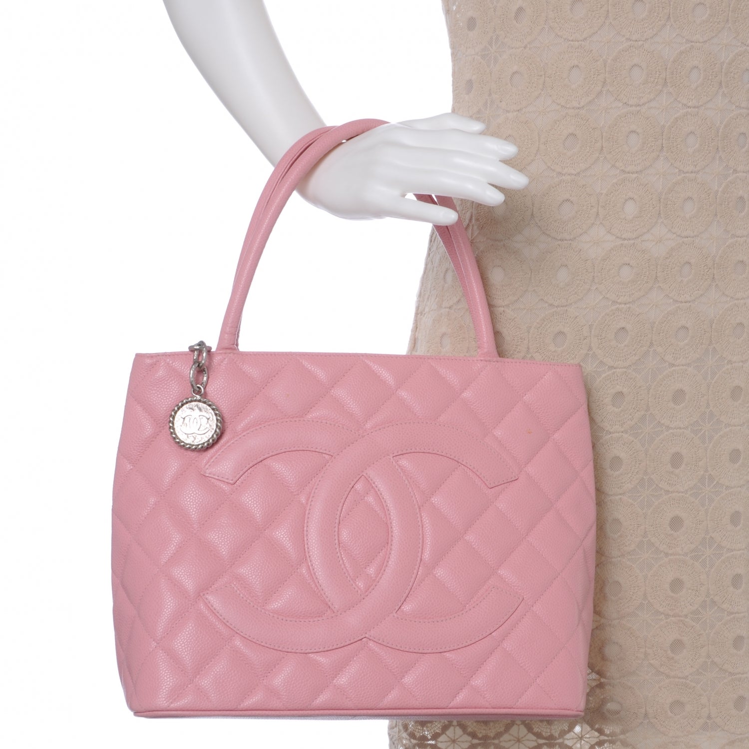 Chanel Caviar Medallion Tote Pink 2 of 8