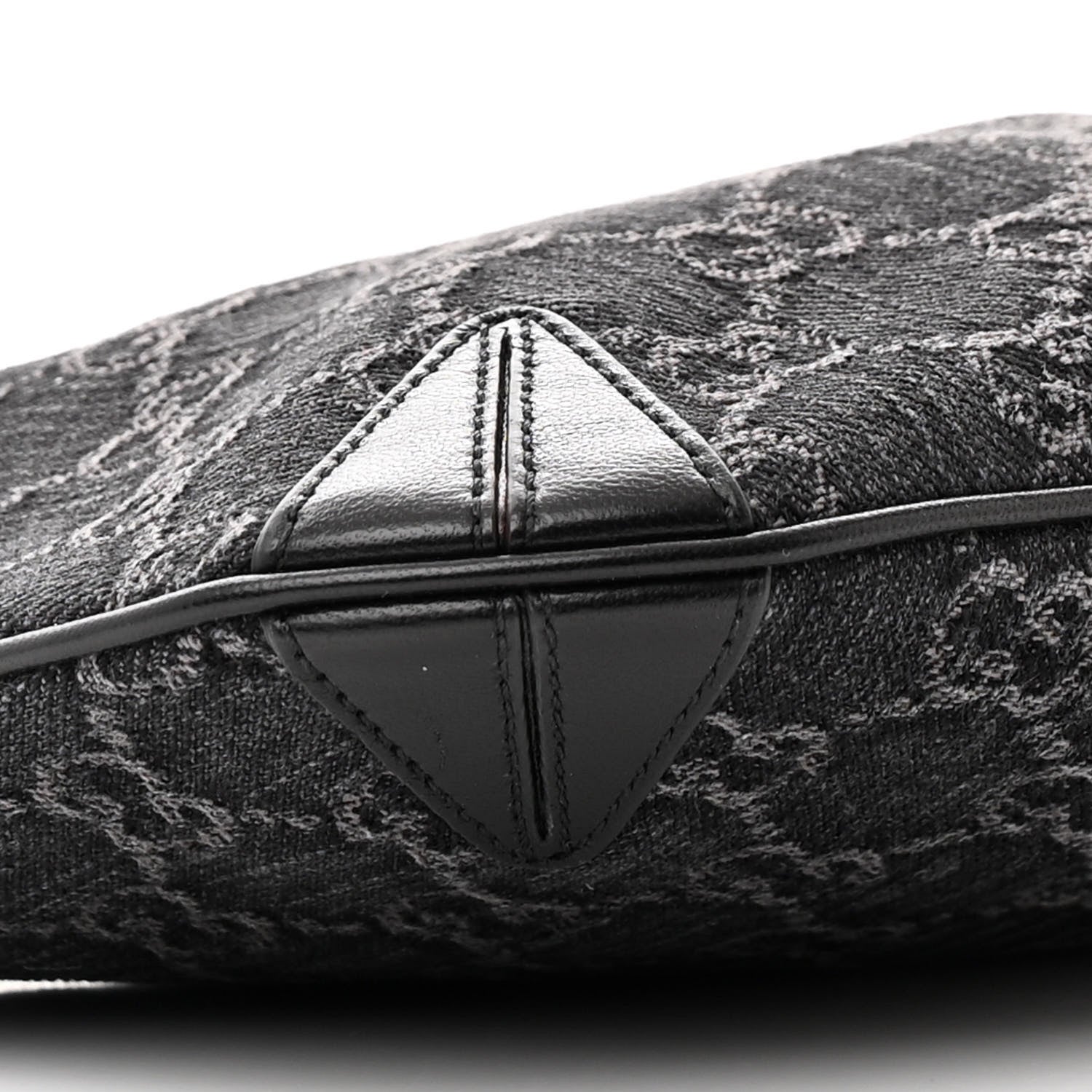 Gucci Jacquard Black Denim GG Monogram Horsebit Slim Small Shoulder Bag Black Grey 9 of 10