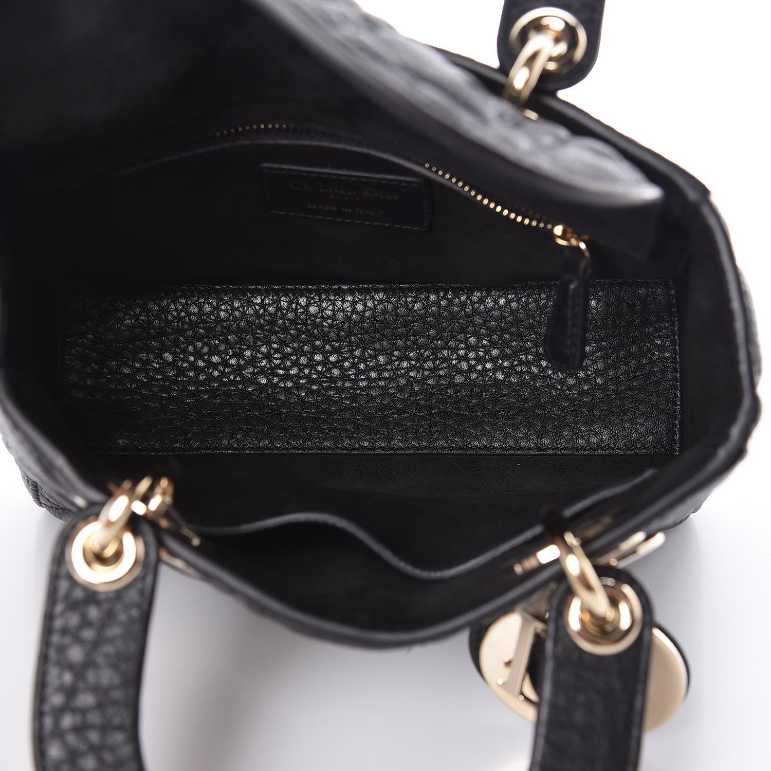 Christian Dior Grained Calfskin Cannage Small Supple Lady Dior Black 5 of 9