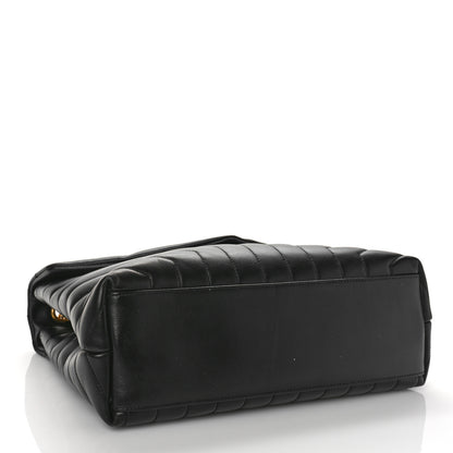 Saint Laurent Calfskin Y Quilted Monogram Medium Loulou Chain Satchel Black 4 of 11