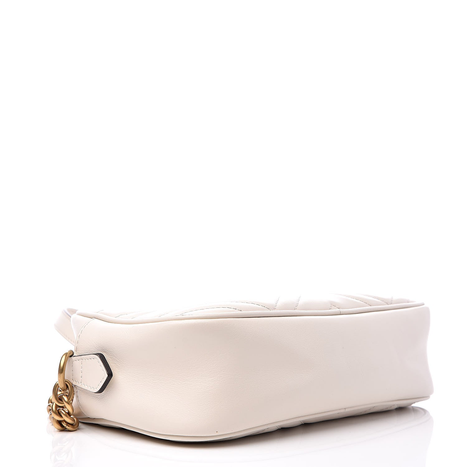 Gucci Calfskin Matelasse Small GG Marmont Chain Shoulder Bag White 4 of 16