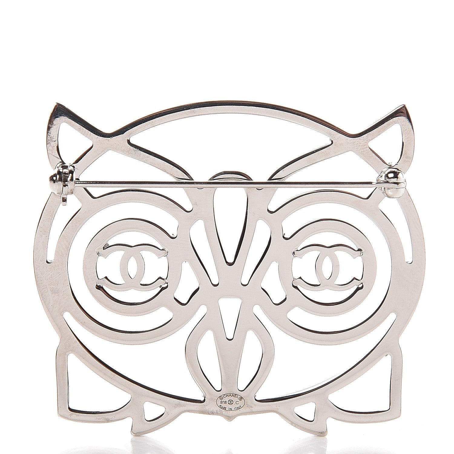 Chanel Strass Crystal Owl CC Brooch Purple 3 of 5