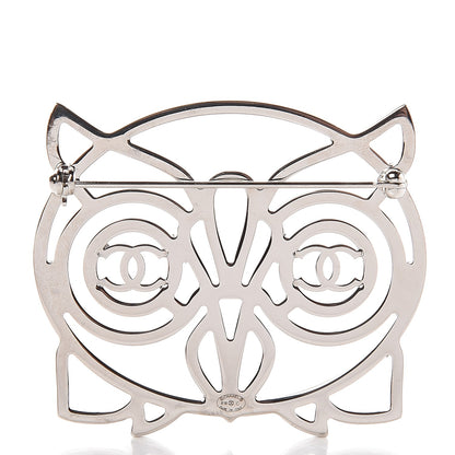 Chanel Strass Crystal Owl CC Brooch Purple 3 of 5