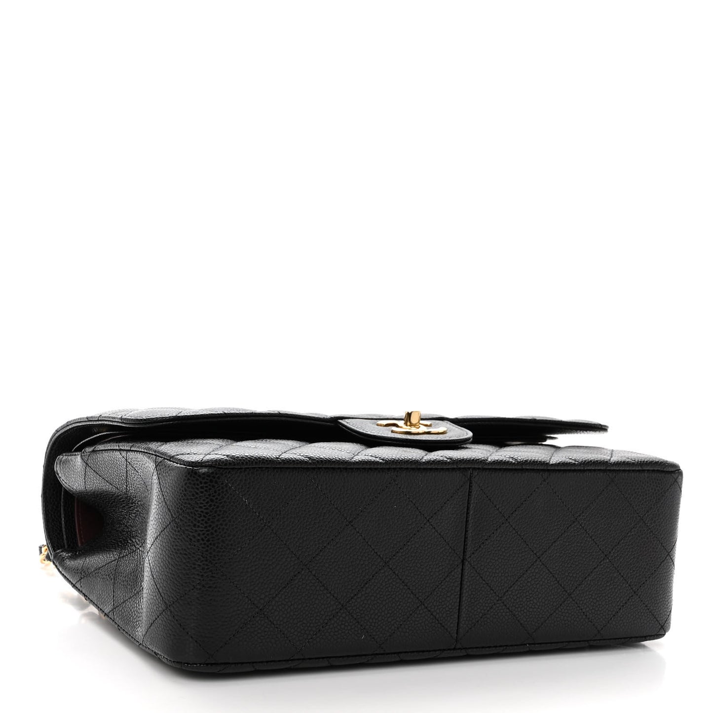 Caviar Quilted Jumbo Double Flap Black