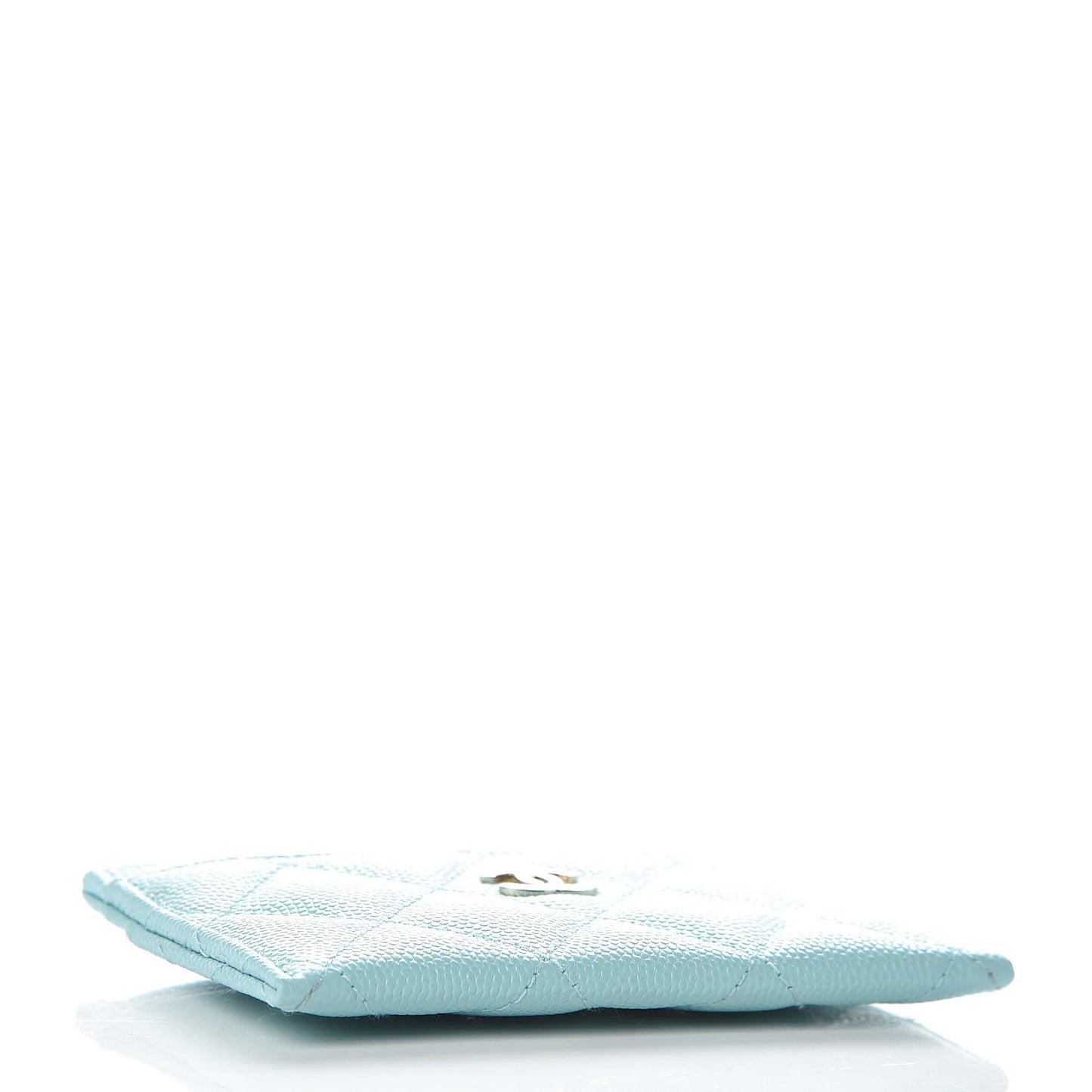 Caviar Quilted Card Holder Light Blue