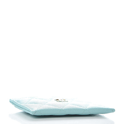 Chanel Caviar Quilted Card Holder Light Blue 4 of 8