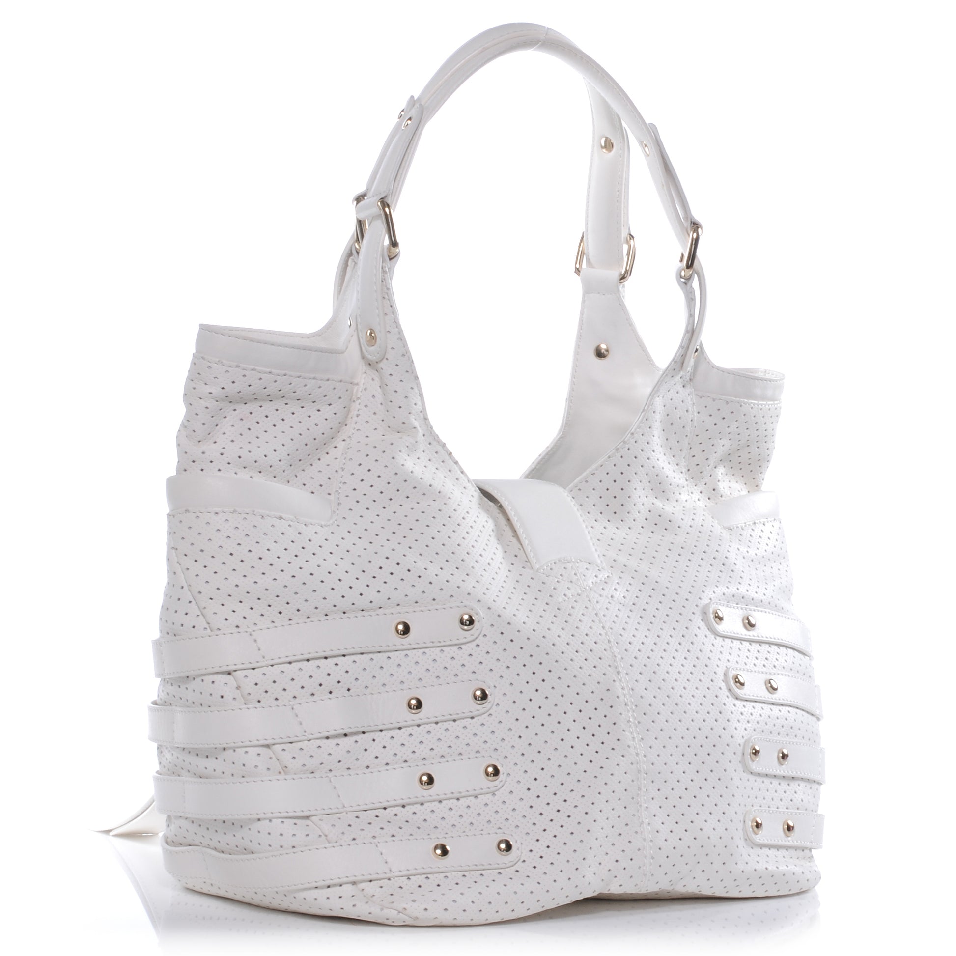 Jimmy Choo Leather Perforated Bree Bag White 3 of 6