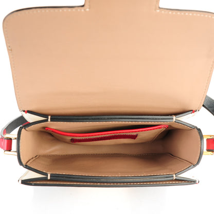 Valentino Garavani Calfskin Mini Rivet Colorblock Shoulder Bag Black Red 4 of 7