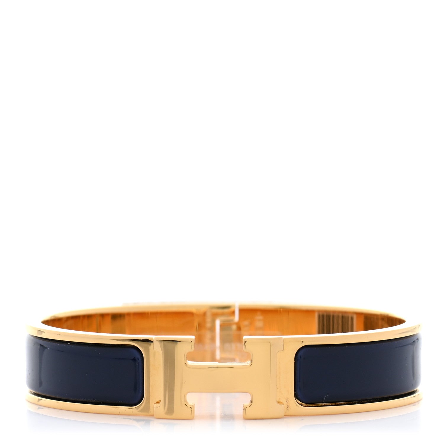 Hermes Narrow Enamel Clic Clac H Bracelet PM Bleu Abysse 1 of 4