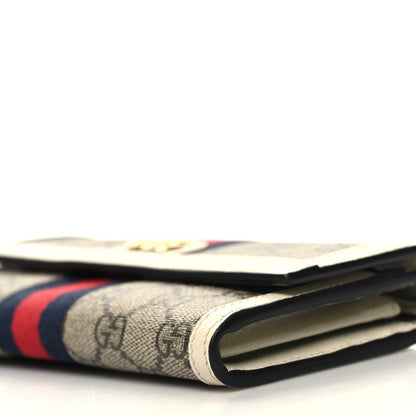 Gucci GG Supreme Monogram Textured Calfskin Web Ophidia Continental Wallet Beige White 10 of 12