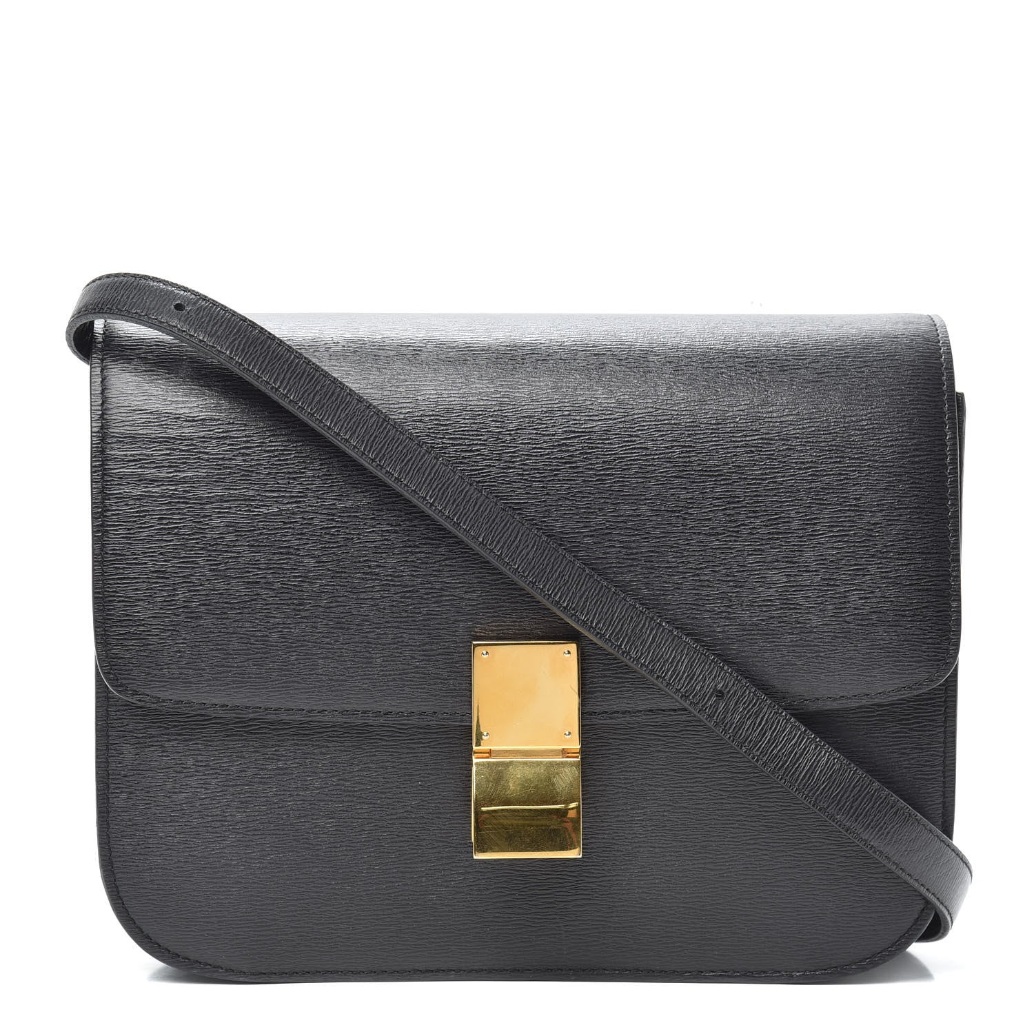 Celine Liege Calfskin Medium Classic Box Flap Bag Liquorice 1 of 8
