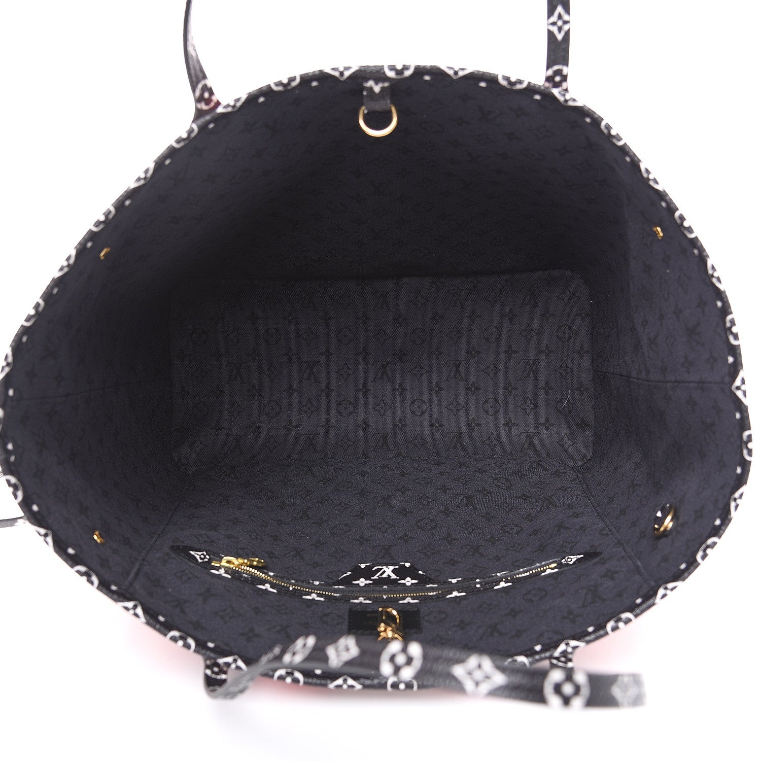 Louis Vuitton Monogram Giant Crafty Neverfull MM Creme Rouge Black 4 of 9