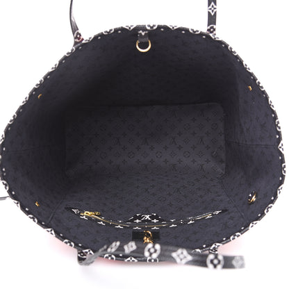Louis Vuitton Monogram Giant Crafty Neverfull MM Creme Rouge Black 4 of 9