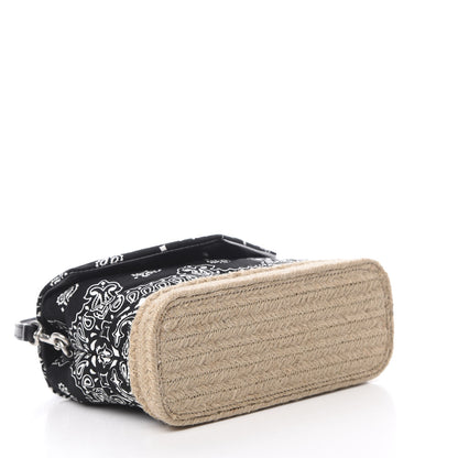 Saint Laurent Cotton Bandana Y Quilted Monogram Toy Loulou Crossbody Bag Black White 4 of 10