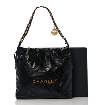 Chanel Shiny Calfskin Quilted Small Chanel 22 Black 14 of 15