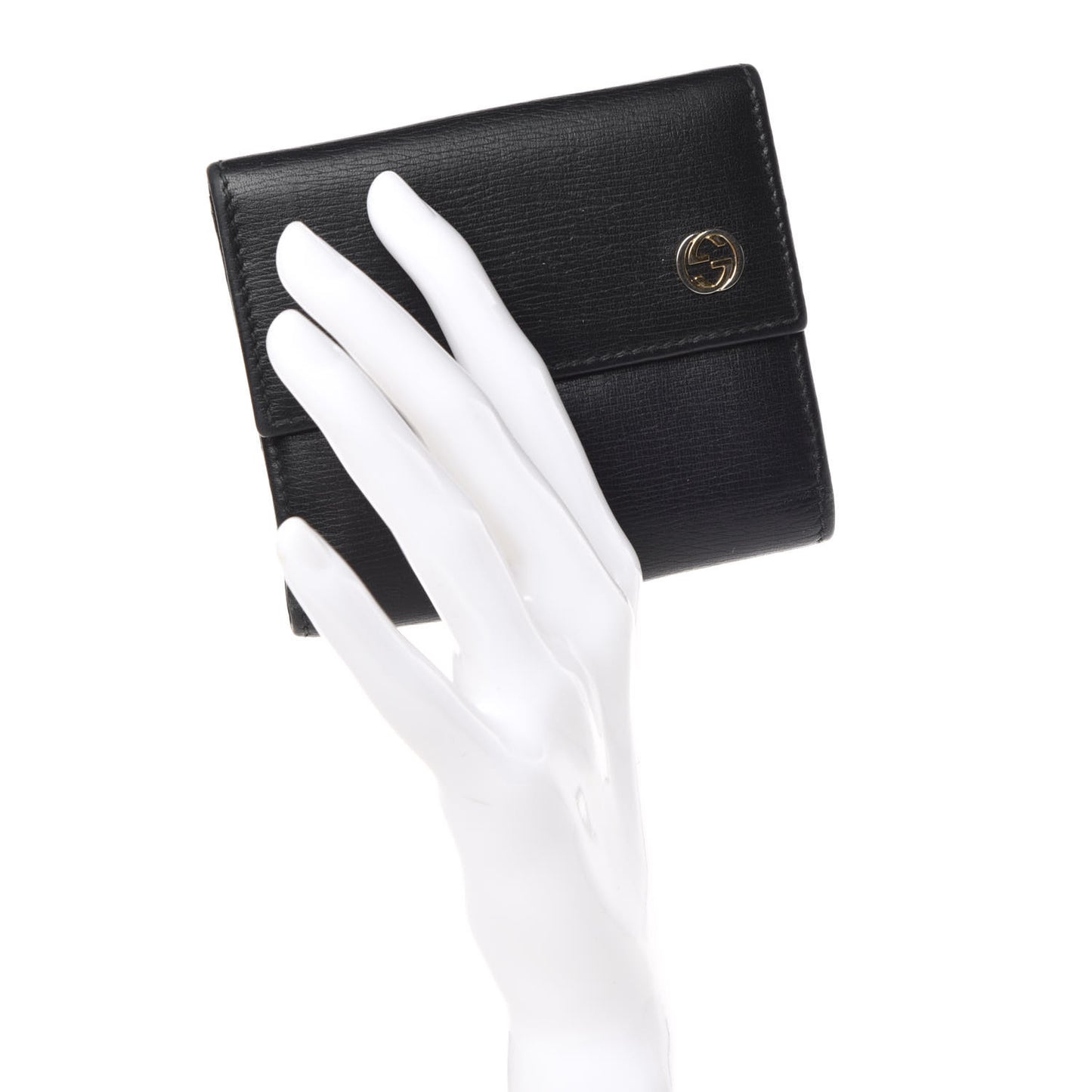 Calfskin Interlocking G French Wallet Black