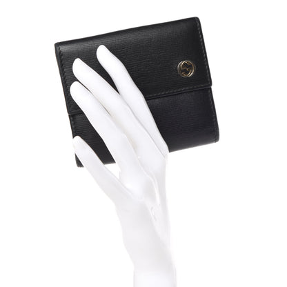 Gucci Calfskin Interlocking G French Wallet Black 2 of 7