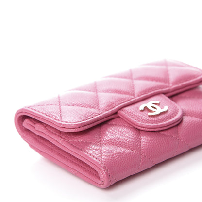Chanel Caviar Quilted Flap Card Holder Wallet Pink 7 of 9