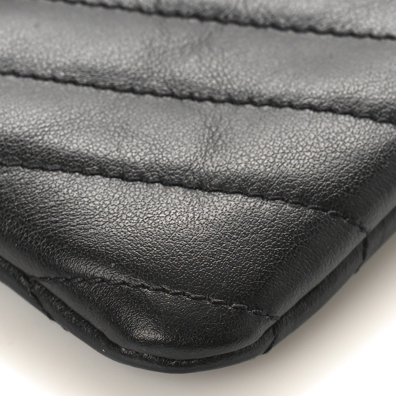 Saint Laurent Calfskin Matelasse Monogram Key Pouch Black 8 of 8