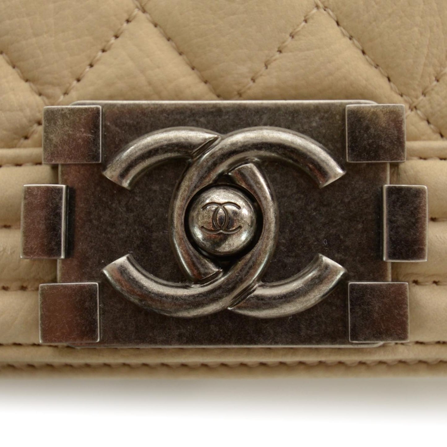 Suede Caviar Medium Boy Flap Bag Beige