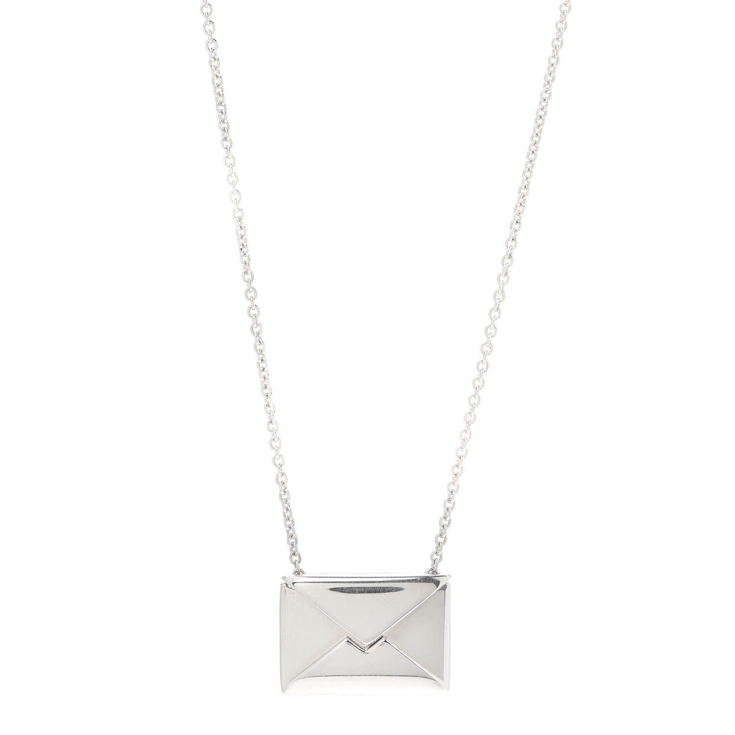 Tiffany Sterling Silver Sweet Nothings Envelope Necklace 1 of 5