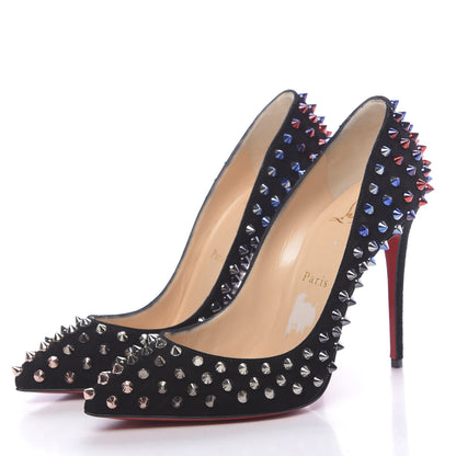 Christian Louboutin Suede Follies Spikes 100 Pumps 37 Black 3 of 15