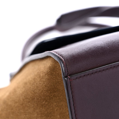 Celine Calfskin Suede Tri-Color Medium Trapeze Burgundy 7 of 15