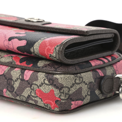 Gucci GG Supreme Monogram Mini Ophidia Crossbody Bag Pink Red 10 of 11