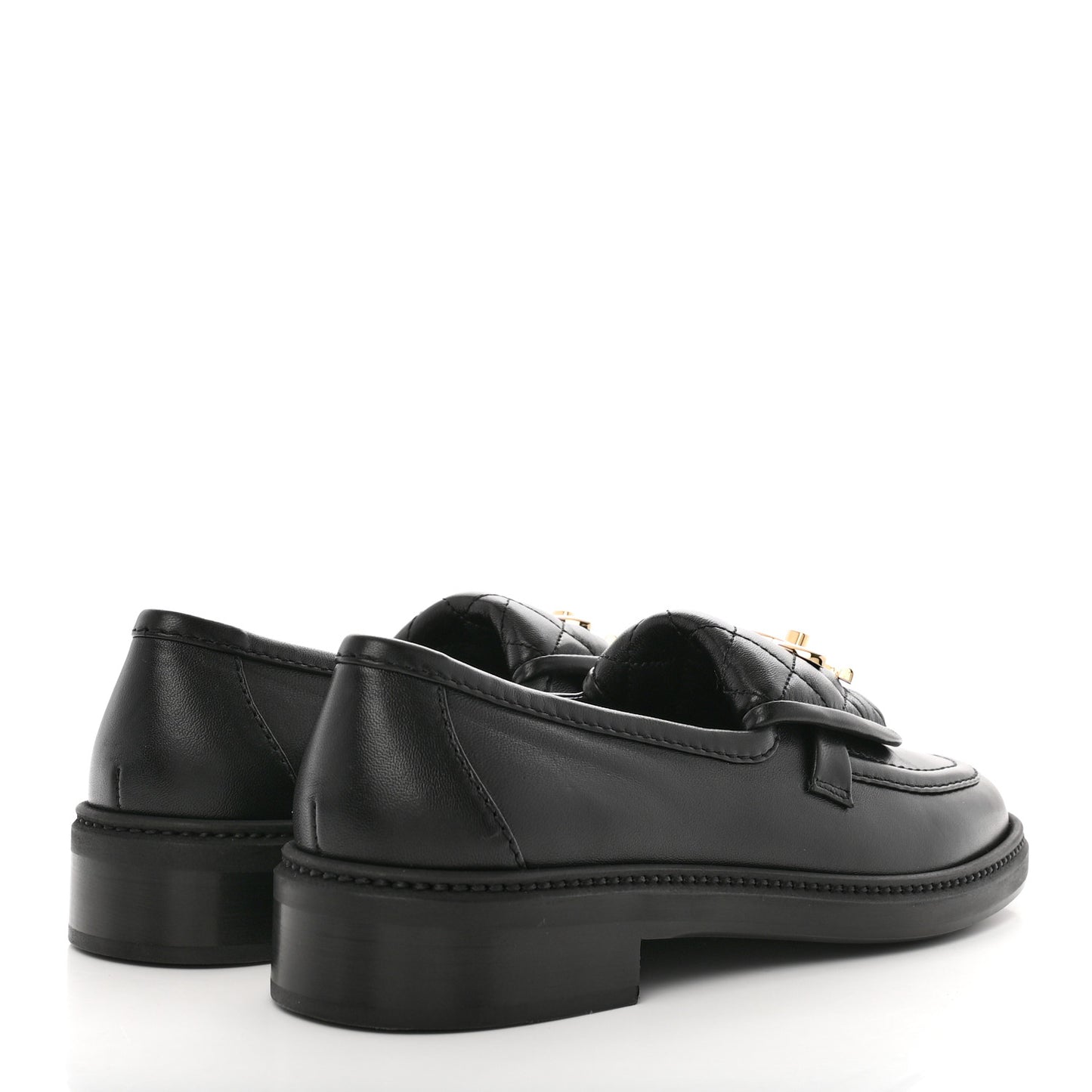 Lambskin Quilted CC Turnlock Loafers 37.5 Black
