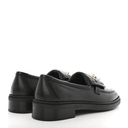 Chanel Lambskin Quilted CC Turnlock Loafers 37.5 Black 5 of 10
