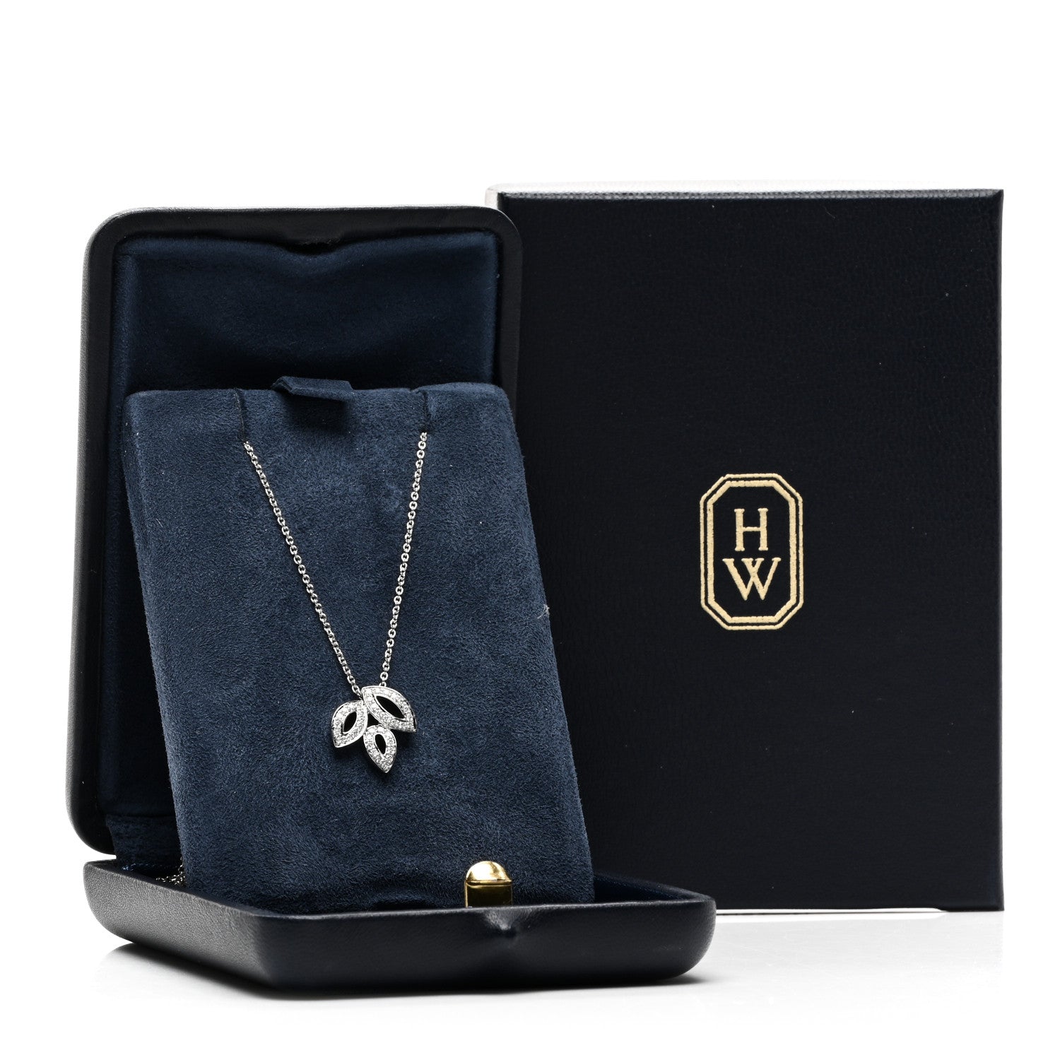Harry Winston Platinum Diamond Small Lily Cluster Pendant Necklace 5 of 5