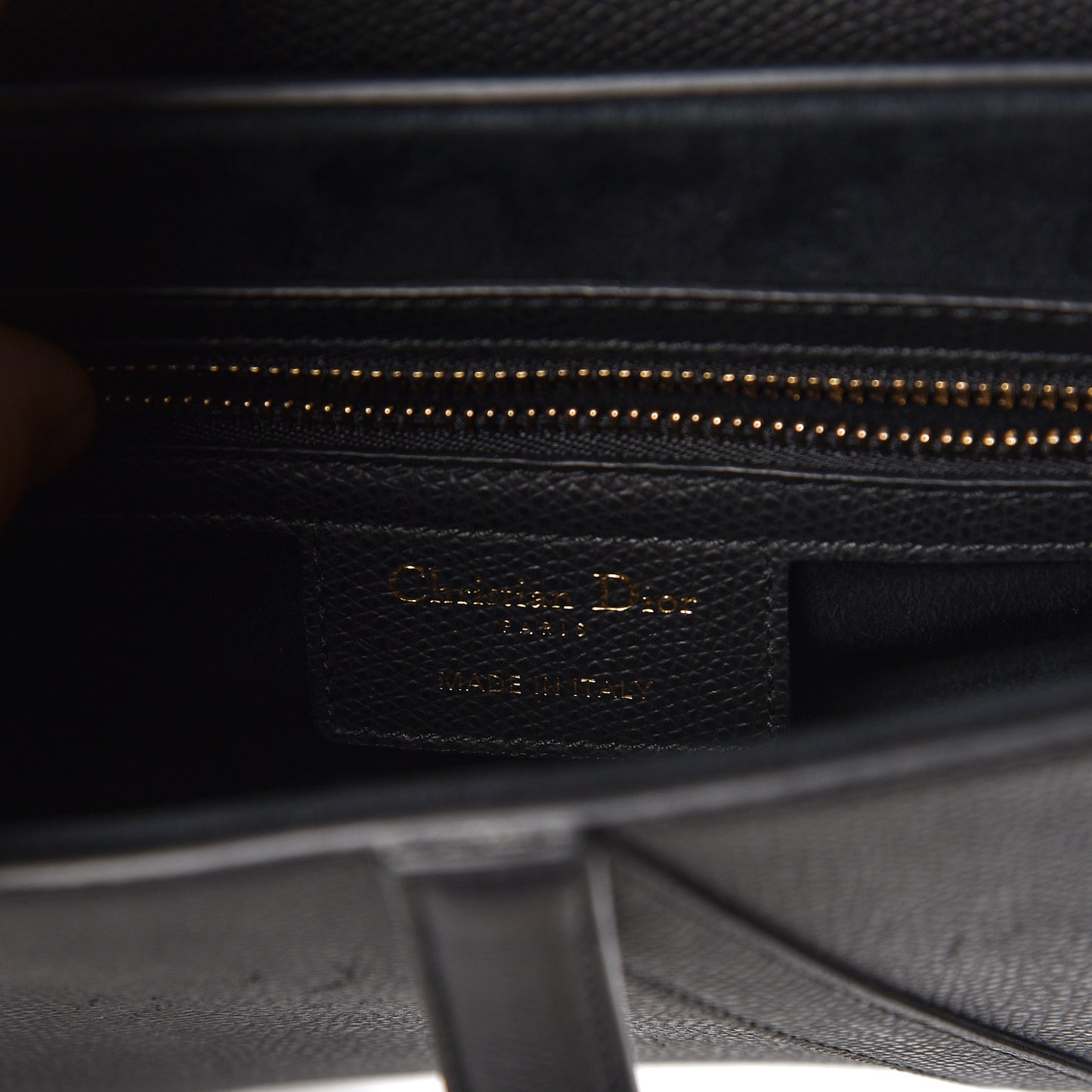 Grained Calfskin Saddle Bag Black