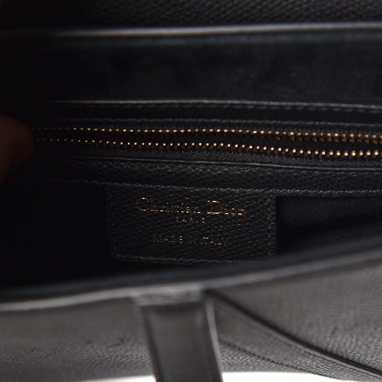 Christian Dior Grained Calfskin Saddle Bag Black 8 of 10