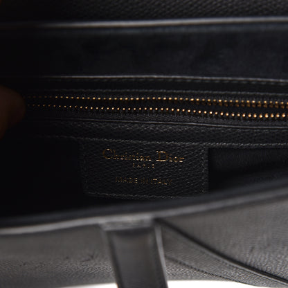 Christian Dior Grained Calfskin Saddle Bag Black 8 of 10