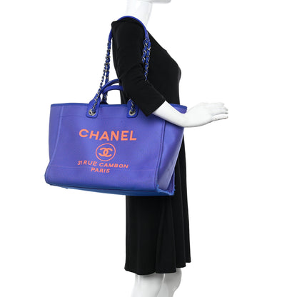 Chanel Mixed Fibers Medium Deauville Tote Blue Orange 2 of 14