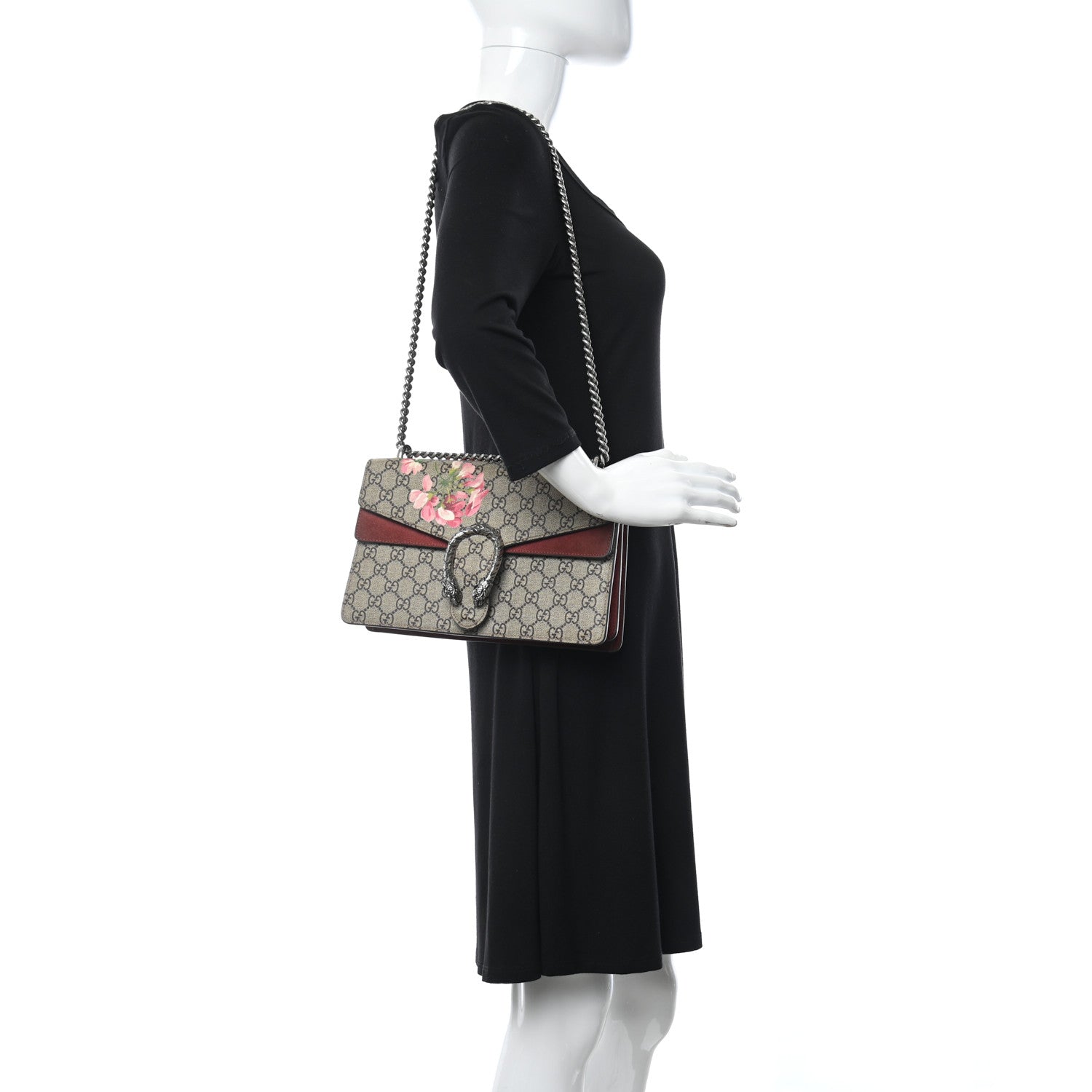 Gucci GG Supreme Monogram Blooms Small Dionysus Shoulder Bag Beige Multicolor Dry Rose 2 of 22