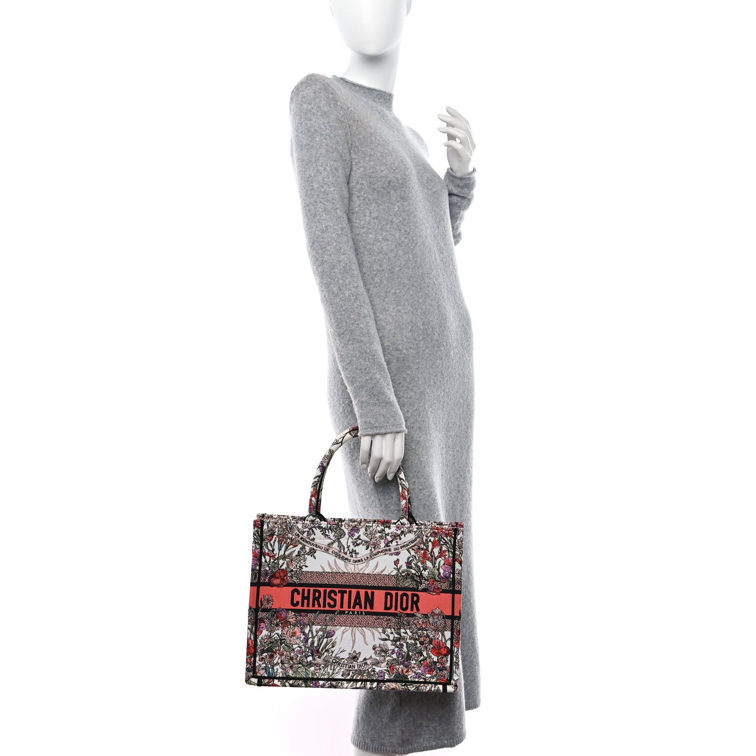 Christian Dior Canvas Embroidered Medium 4 Saisons Printemps Soleil Book Tote Ecru Multicolor 3 of 9