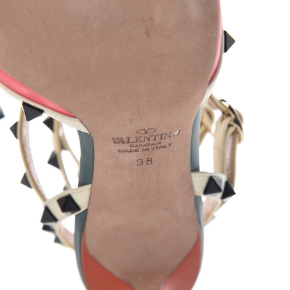 Valentino Garavani Nappa Rockstud Ankle Strap Low Heel Pumps 38 Multicolor 6 of 8