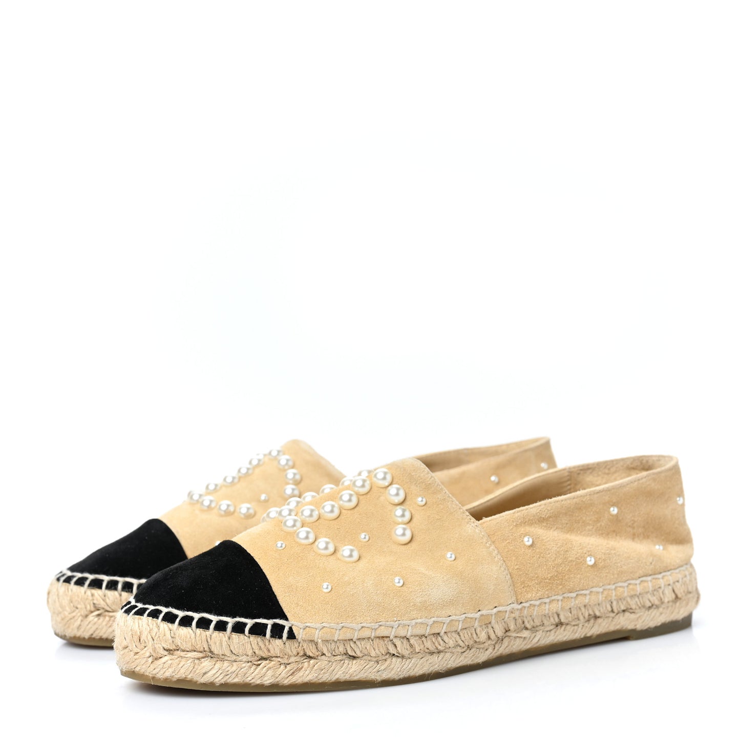 Suede Pearl CC Espadrilles 38 Beige Black