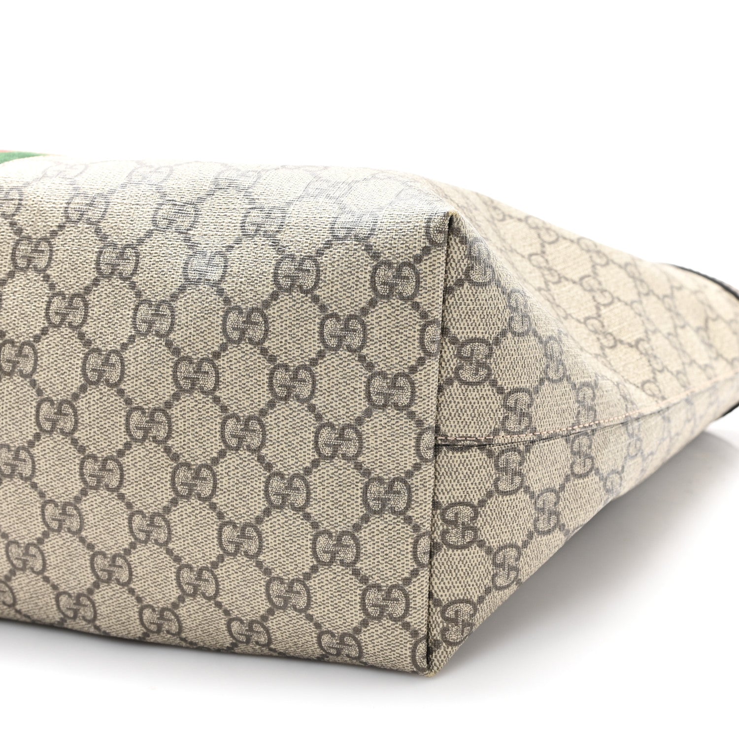 Gucci GG Supreme Monogram Textured Calfskin Web Medium Ophidia Shopping Tote Beige Ebony New Acero 10 of 12
