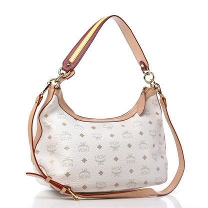 MCM Visetos Striped Hobo White 3 of 13