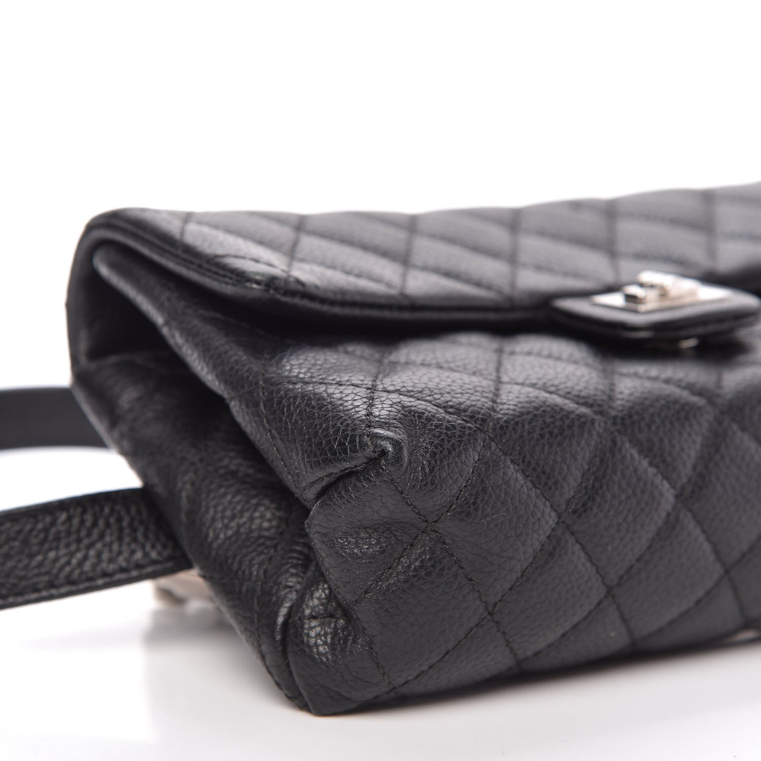 Chanel Grained Calfskin Quilted 2.55 Reissue Flap Belt Bag Clutch Black 6 of 10