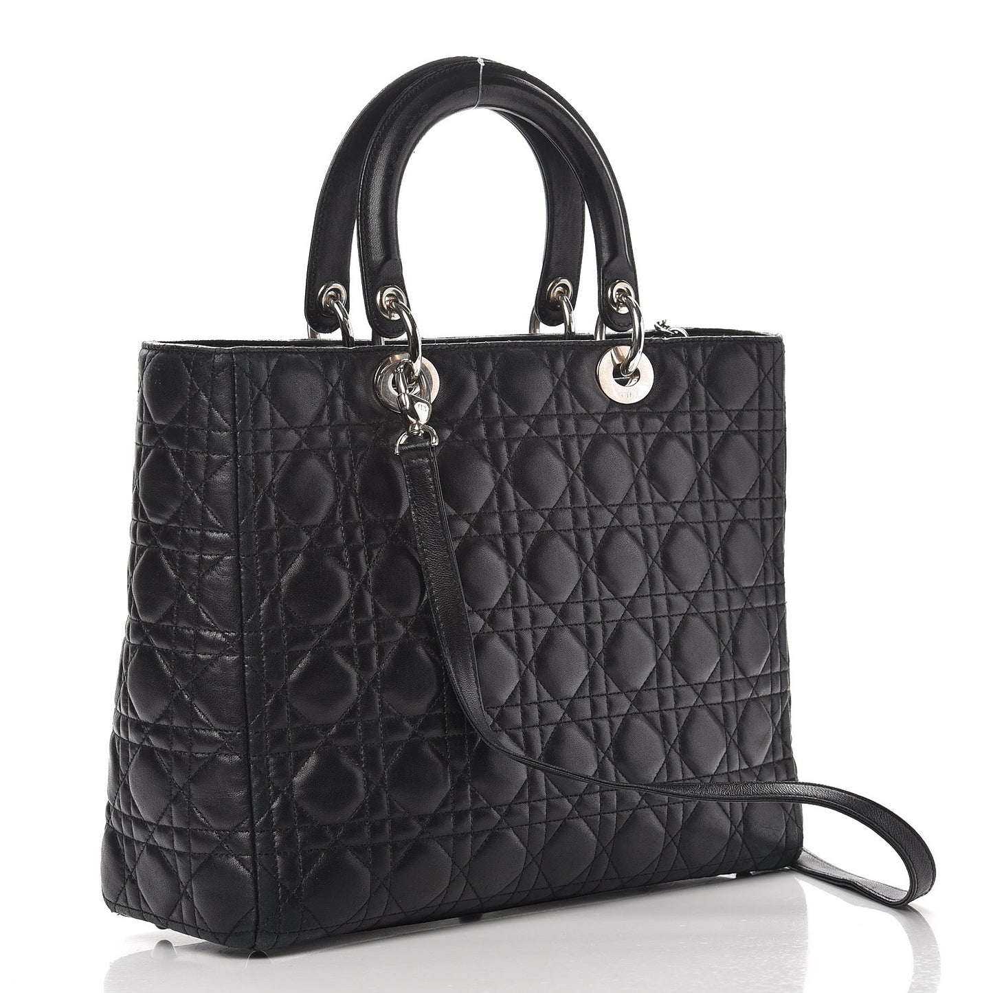Lambskin Cannage Large Lady Dior Black