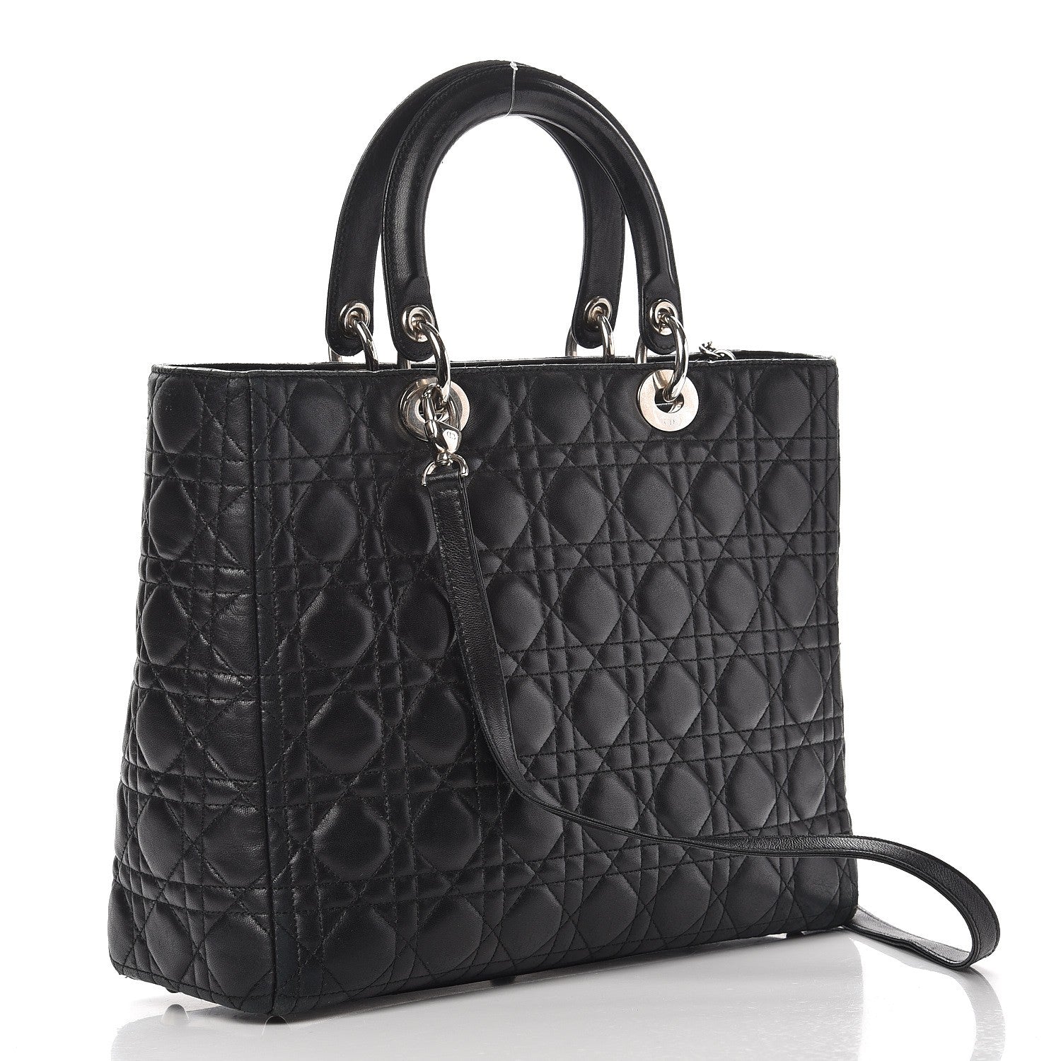 Christian Dior Lambskin Cannage Large Lady Dior Black 3 of 18