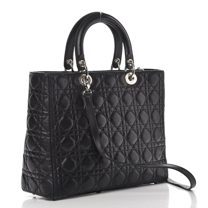 Christian Dior Lambskin Cannage Large Lady Dior Black 3 of 18