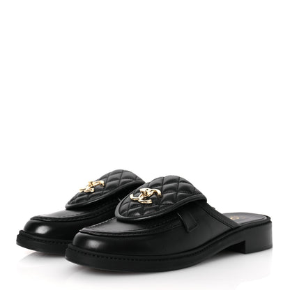 Chanel Lambskin Quilted CC Turnlock Mules 39.5 Black 4 of 13