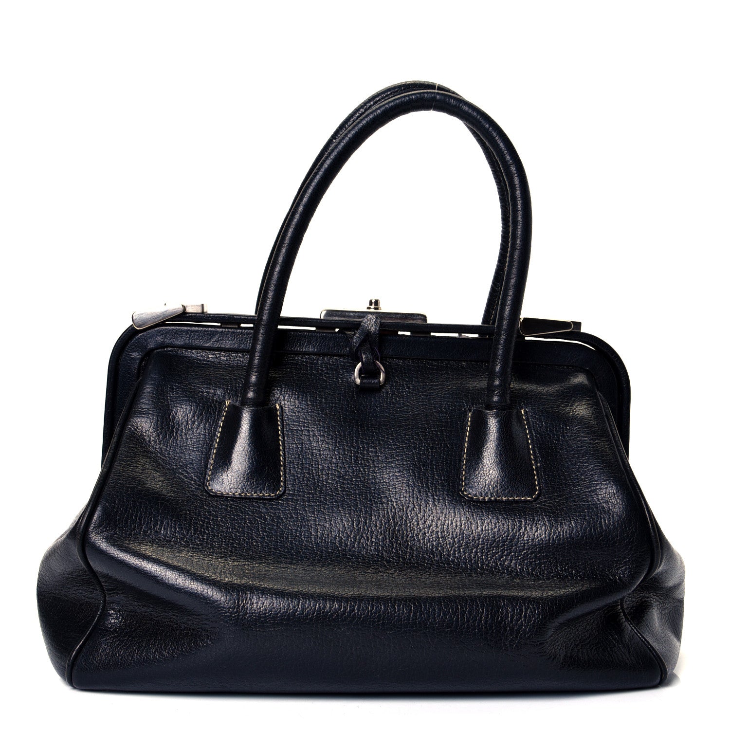 Prada Goatskin Cerniera Doctor Bag Black 1 of 4