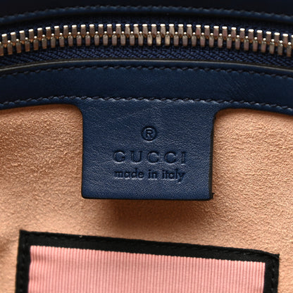 Gucci Calfskin GucciGhost Print Duffle Blue Agata Hibiscus Red 6 of 13
