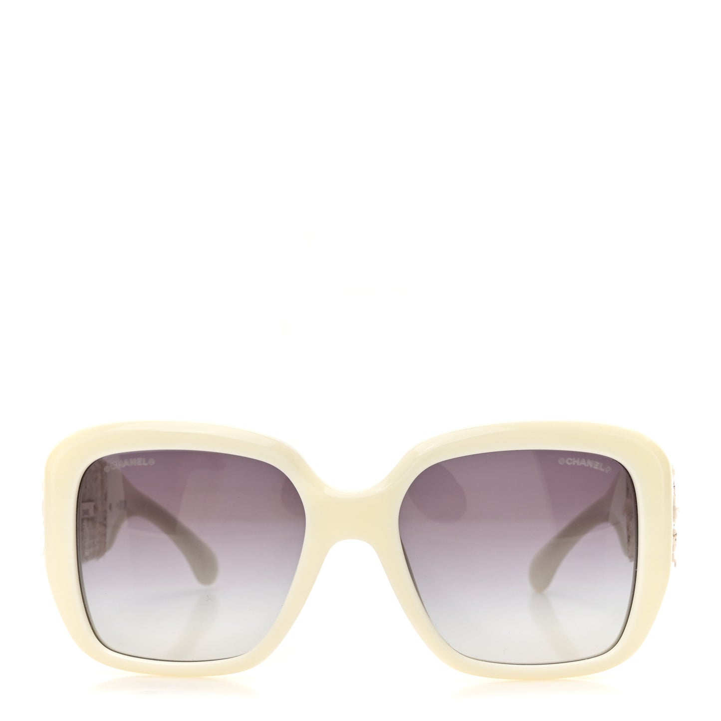 Acetate Tweed Square Sunglasses 5512 White